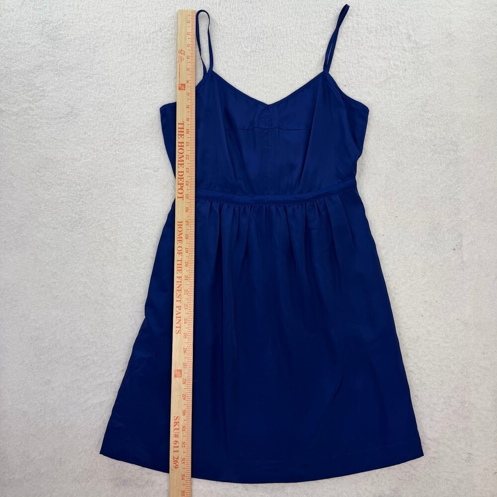 J Crew Dress Womens Sleeveless Fit & Flare Lined Pockets Adjustable Strap Blue 4 - Picture 5 of 9